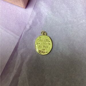 CHANEL Gold Engraved Pendant